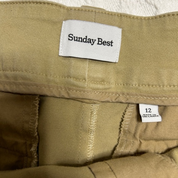 Aritizia Sunday Best Tan Mini Skirt Pleated Women's Size 12 academia School - Picture 3 of 7